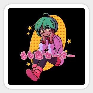 vaporwave anime aesthetic pink kawaii Sticker